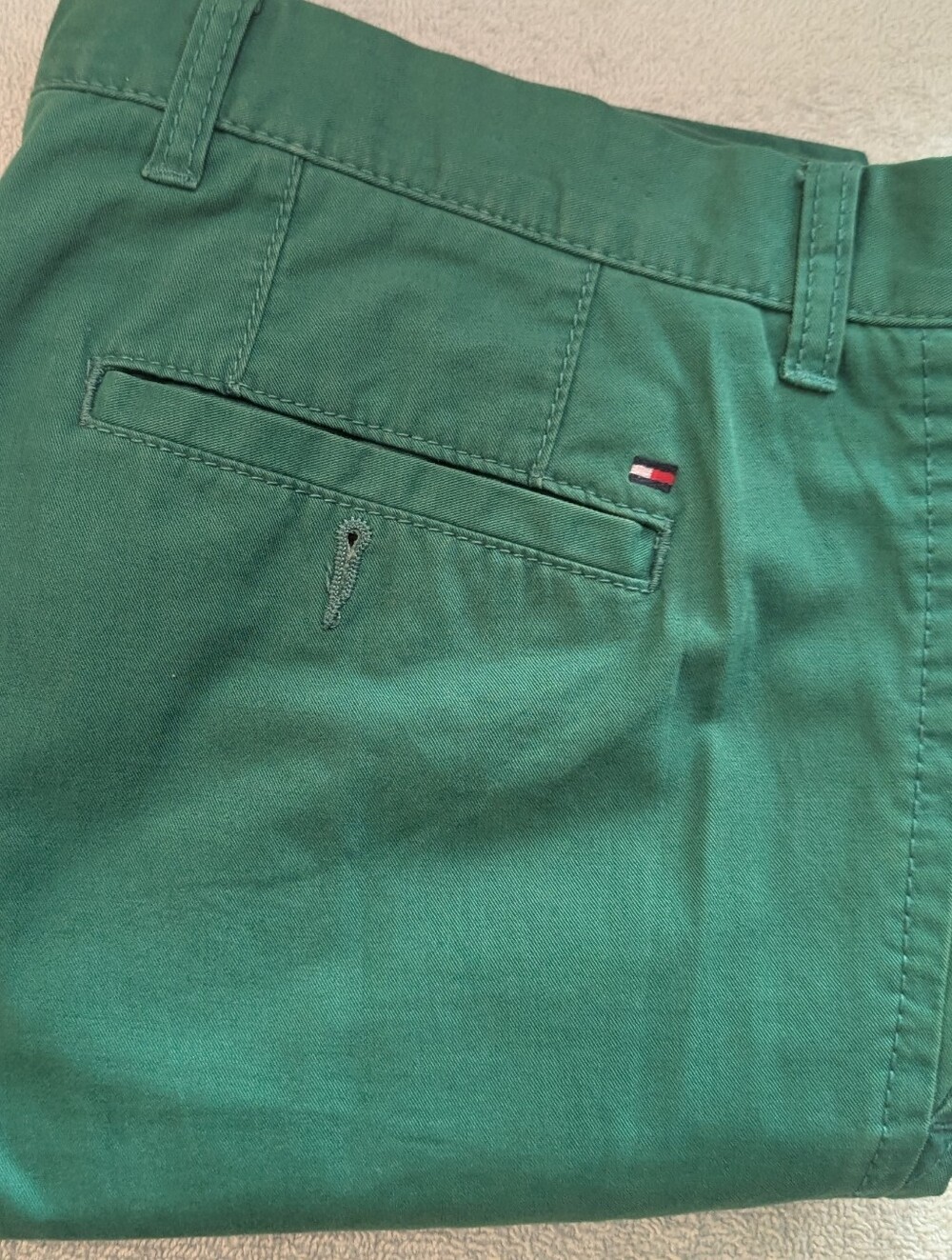 Tommy Hilfiger Men's Emerald Green Flat Front Chino Pants